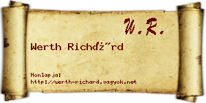 Werth Richárd névjegykártya